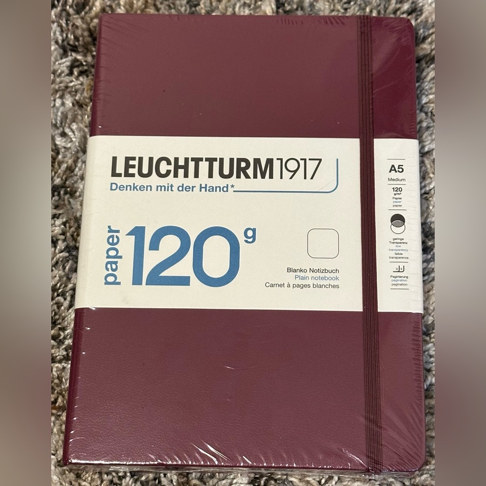 Leuchtturm1917 A5 Hardcover | Burgundy Plain Notebook